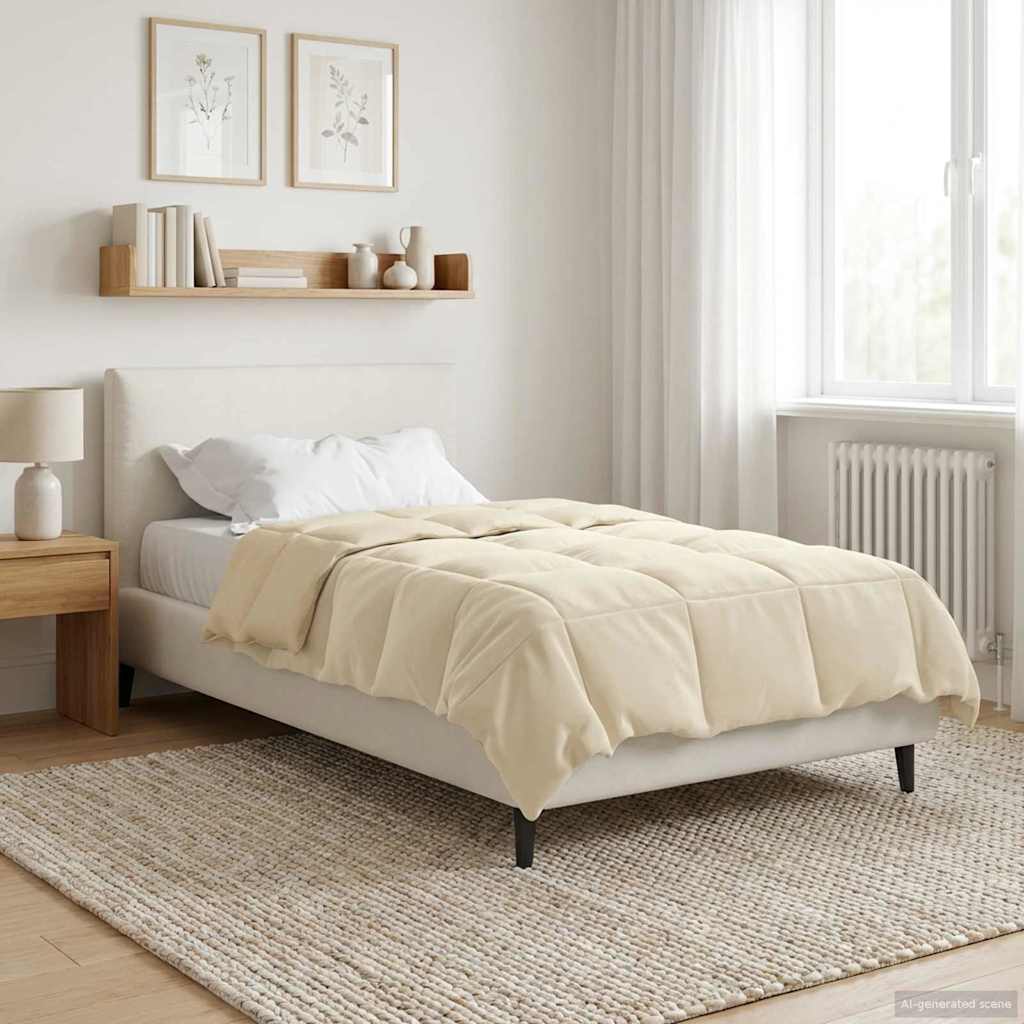 Sommerdecke Gepolstert Creme 155 x 200 cm Mikrofaser