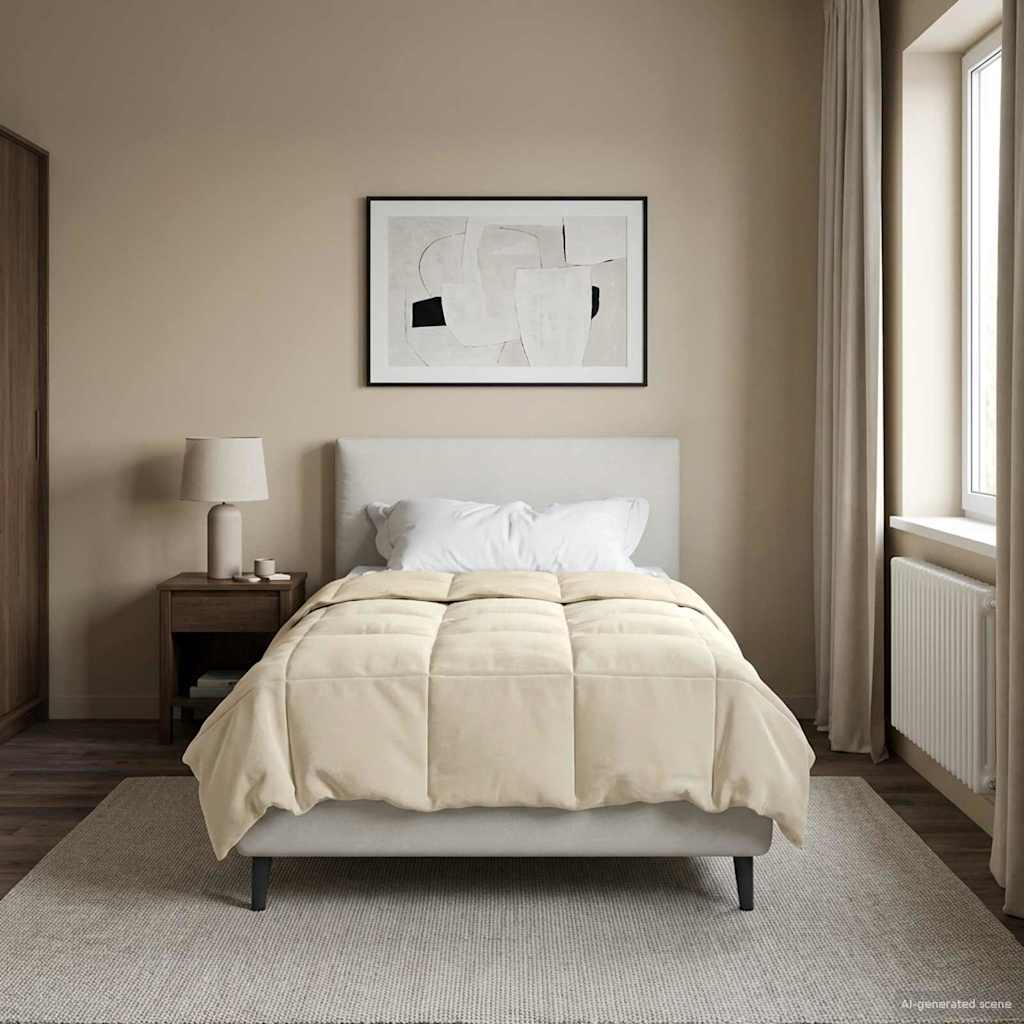 Sommerdecke Gepolstert Creme 140 x 220 cm Mikrofaser
