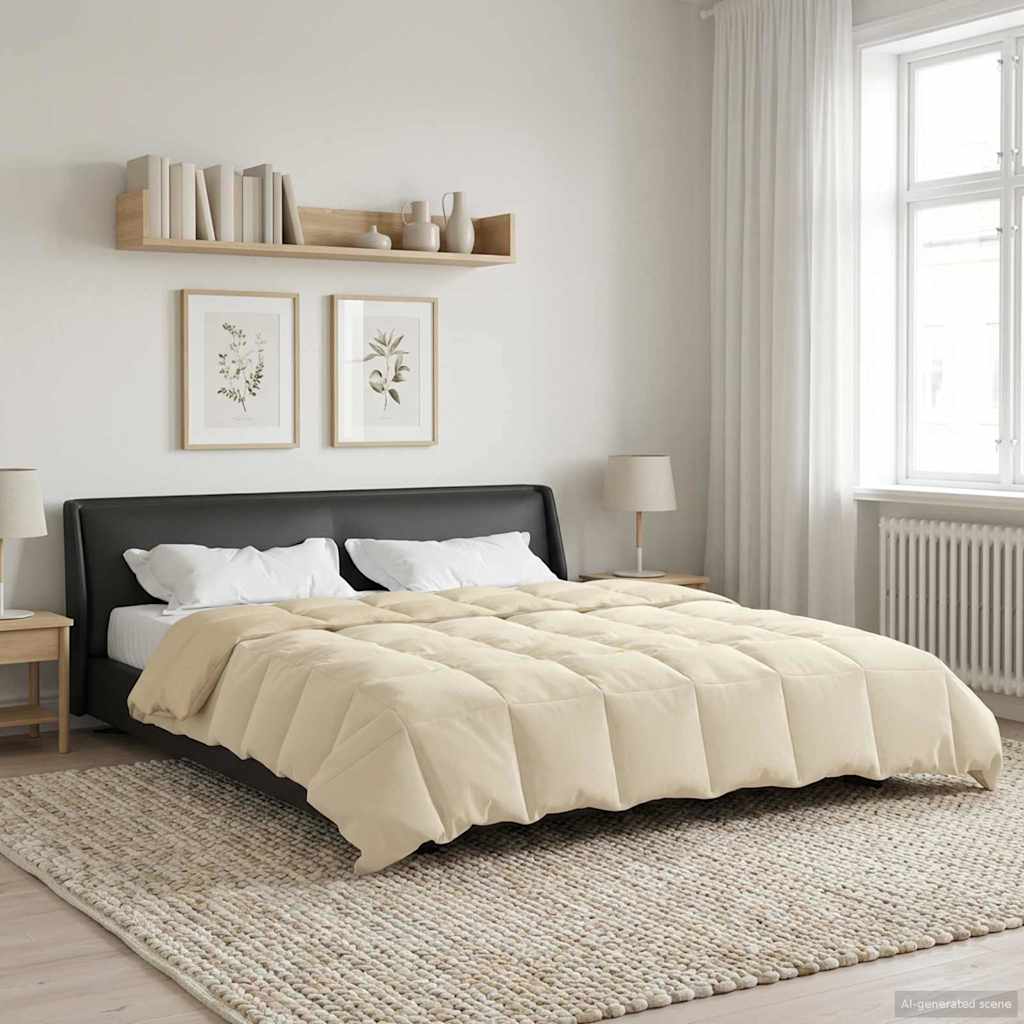 Sommerdecke Gepolstert Creme 200 x 220 cm Mikrofaser