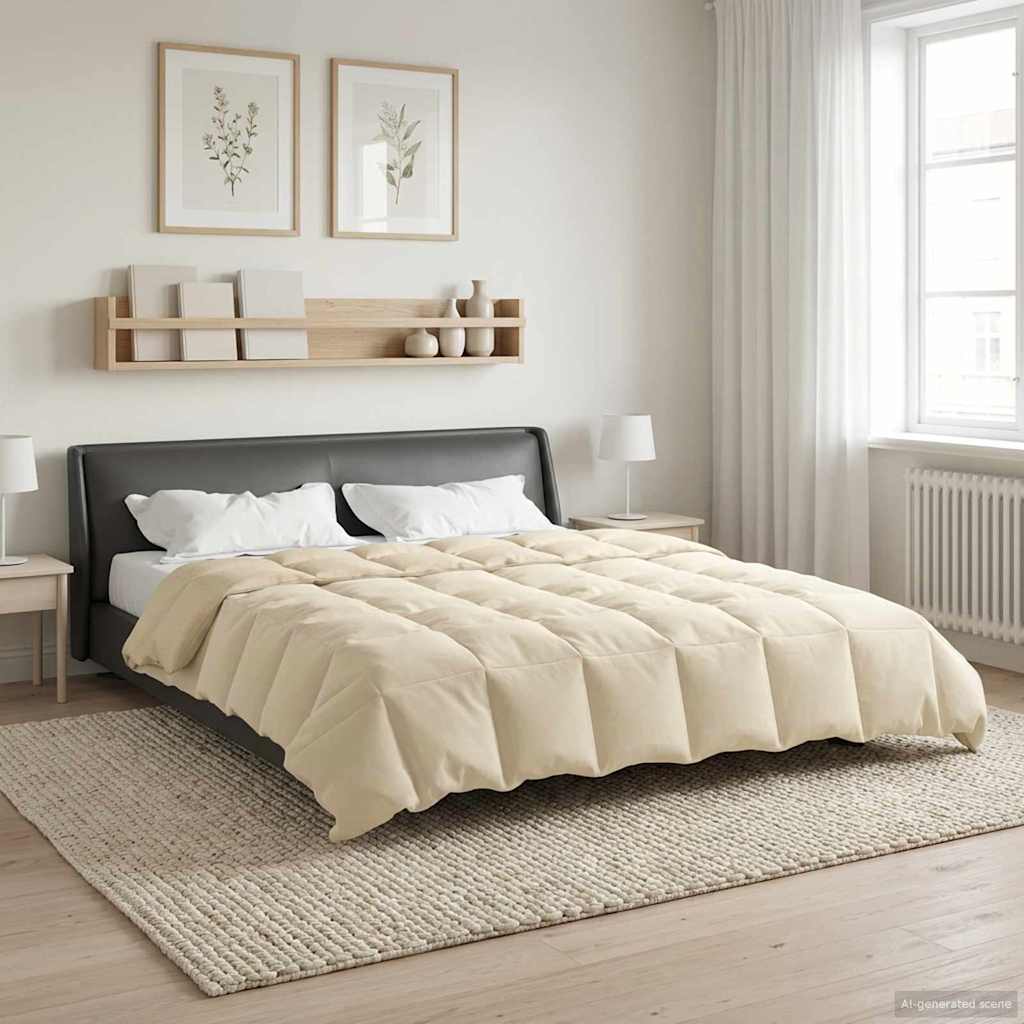 Sommerdecke Gepolstert Creme 220 x 240 cm Mikrofaser