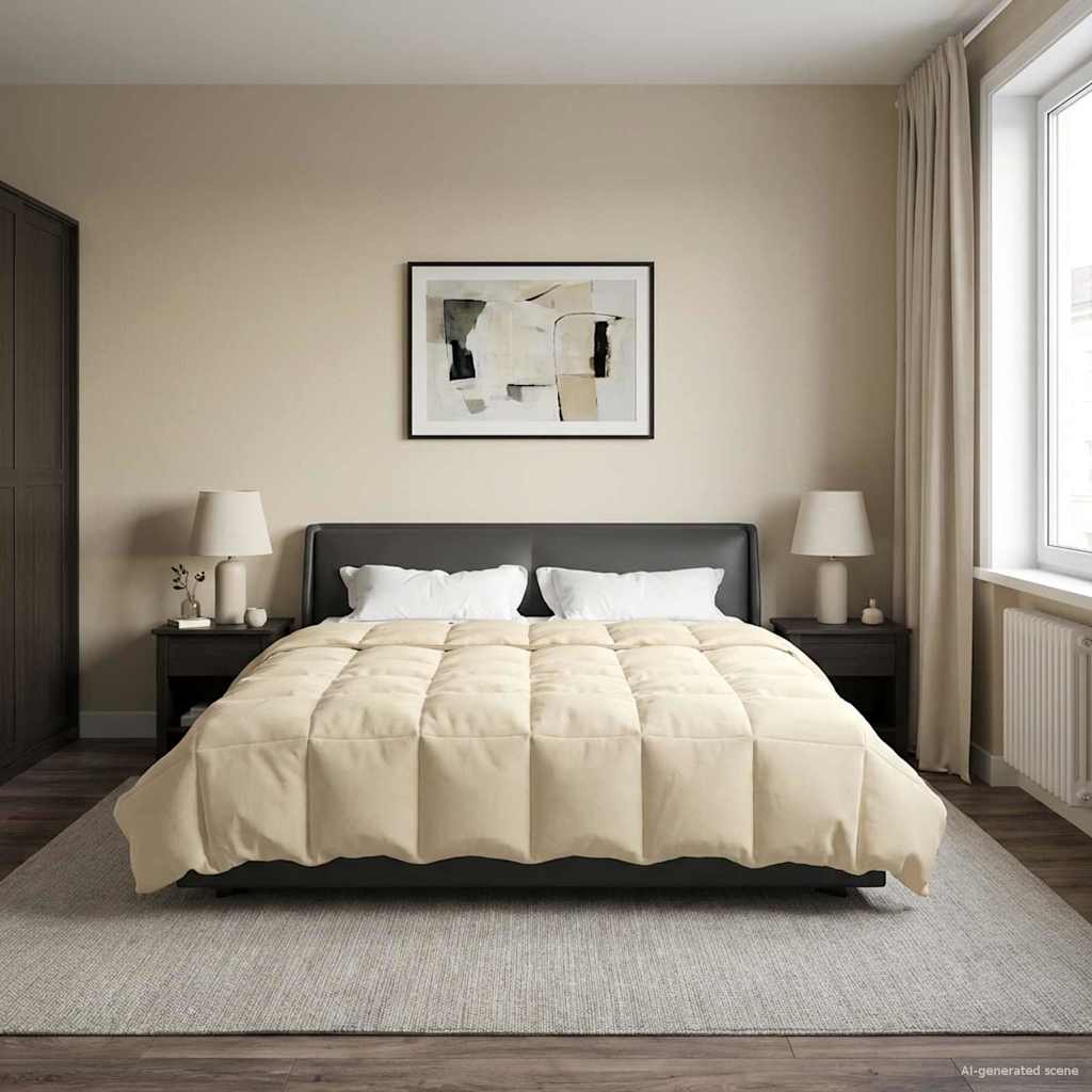 Sommerdecke Gepolstert Creme 220 x 260 cm Mikrofaser