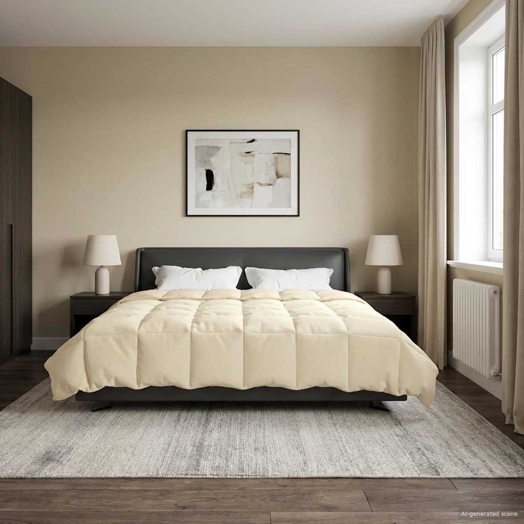 Sommerdecke Gepolstert Creme 240 x 260 cm Mikrofaser