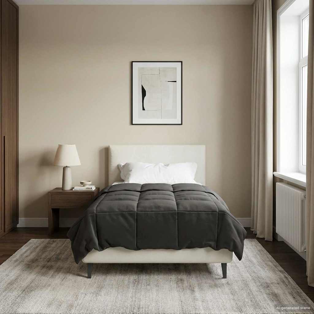 Ganzjahresbettdecke Anthrazit 155 x 200 cm Mikrofaser