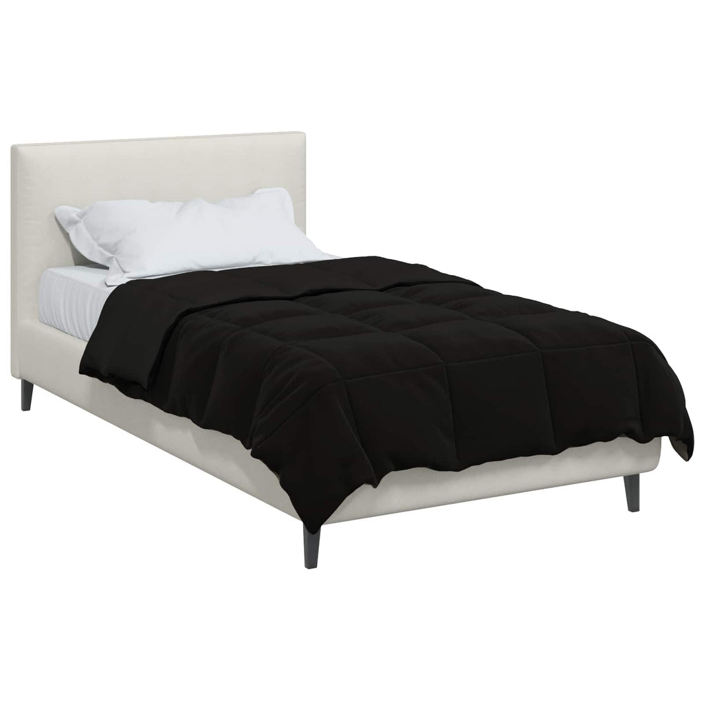 Ganzjahresbettdecke Gepolstert Schwarz 140 x 220 cm Mikrofaser