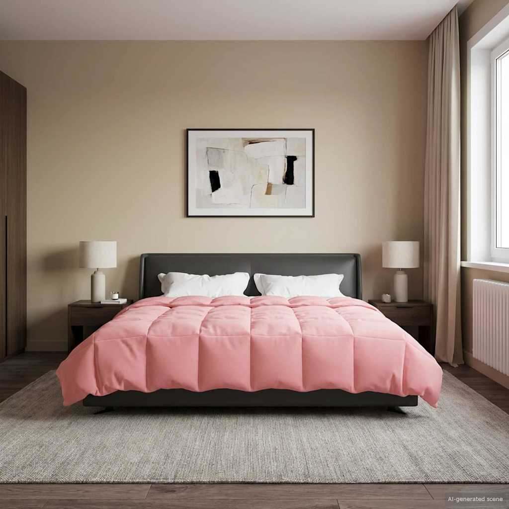 Ganzjahresbettdecke Gepolstert Rosa 200 x 200 cm Mikrofaser