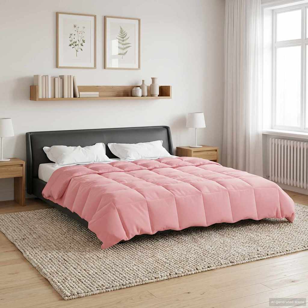 Ganzjahresbettdecke Gepolstert Rosa 200 x 240 cm Mikrofaser