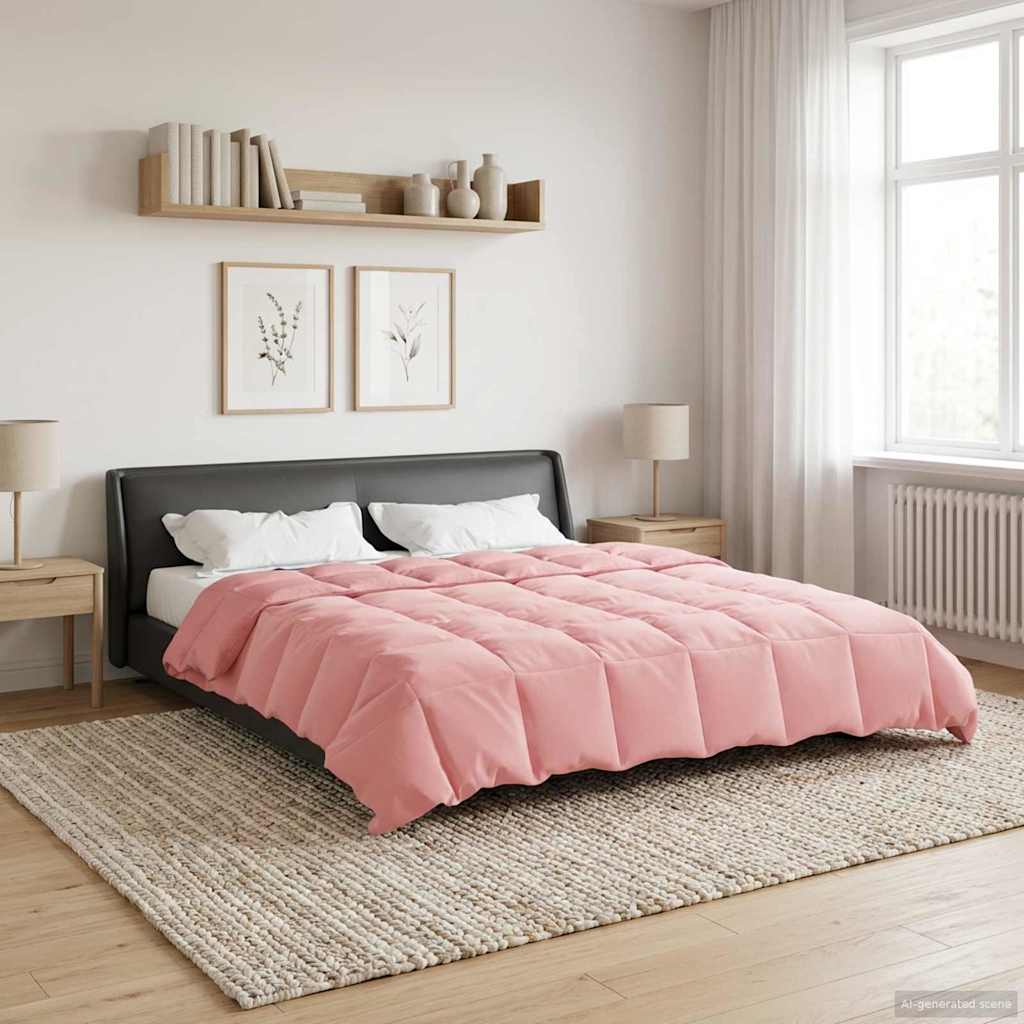 Ganzjahresbettdecke Gepolstert Rosa 200 x 220 cm Mikrofaser
