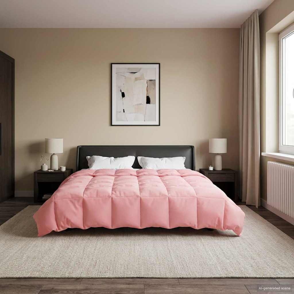 Ganzjahresbettdecke Gepolstert Rosa 240 x 260 cm Mikrofaser