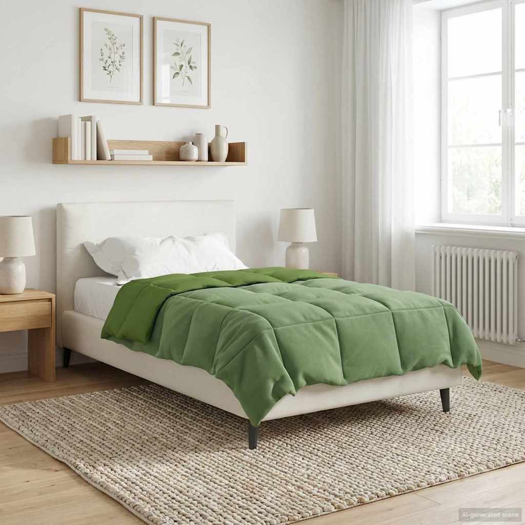 Ganzjahresbettdecke Gepolstert Grün 155 x 220 cm Mikrofaser