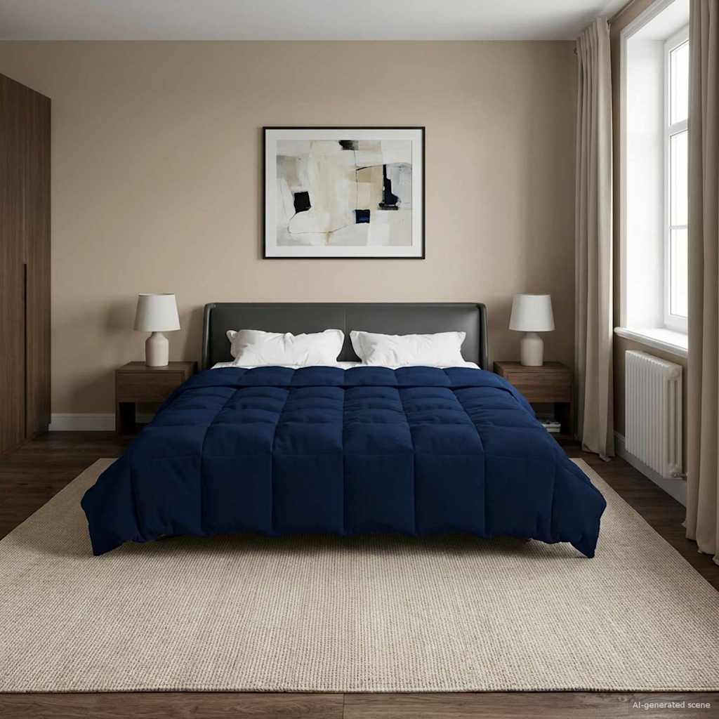 Ganzjahresbettdecke Dunkelblau 200 x 200 cm Mikrofaser