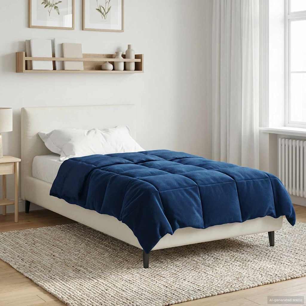 Ganzjahresbettdecke Dunkelblau 135 x 220 cm Mikrofaser