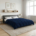 Ganzjahresbettdecke Dunkelblau 220 x 260 cm Mikrofaser