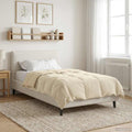 Ganzjahresbettdecke Gepolstert Creme 135 x 220 cm Mikrofaser