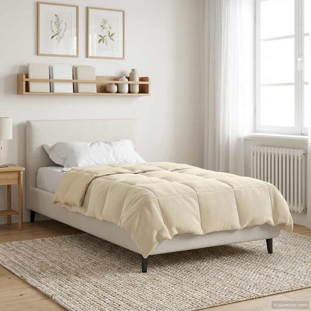 Ganzjahresbettdecke Gepolstert Creme 135 x 220 cm Mikrofaser