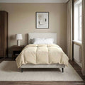 Ganzjahresbettdecke Gepolstert Creme 140 x 220 cm Mikrofaser