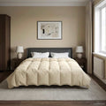 Ganzjahresbettdecke Gepolstert Creme 200 x 220 cm Mikrofaser