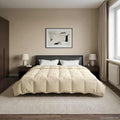 Ganzjahresbettdecke Gepolstert Creme 220 x 240 cm Mikrofaser