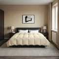 Ganzjahresbettdecke Gepolstert Creme 220 x 260 cm Mikrofaser