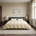 Ganzjahresbettdecke Gepolstert Creme 240 x 260 cm Mikrofaser