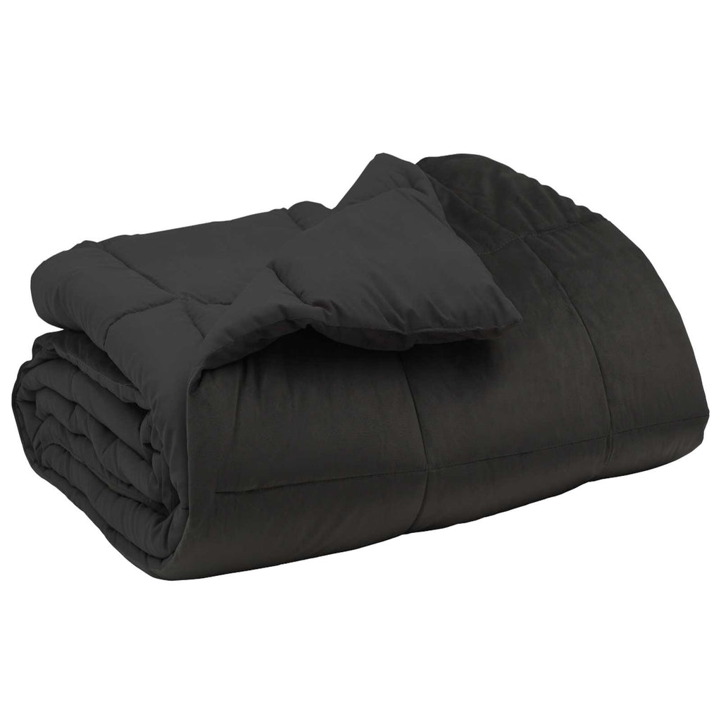 Winterbettdecke Gepolstert Anthrazit 240 x 260 cm Mikrofaser