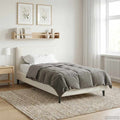 Winterbettdecke Gepolstert Hellgrau 135 x 200 cm Mikrofaser