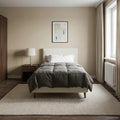 Winterbettdecke Gepolstert Hellgrau 140 x 220 cm Mikrofaser