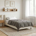 Winterbettdecke Gepolstert Hellgrau 155 x 200 cm Mikrofaser