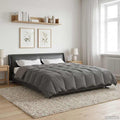 Winterbettdecke Gepolstert Hellgrau 200 x 240 cm Mikrofaser