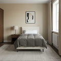 Winterbettdecke Gepolstert Hellgrau 140 x 220 cm Mikrofaser