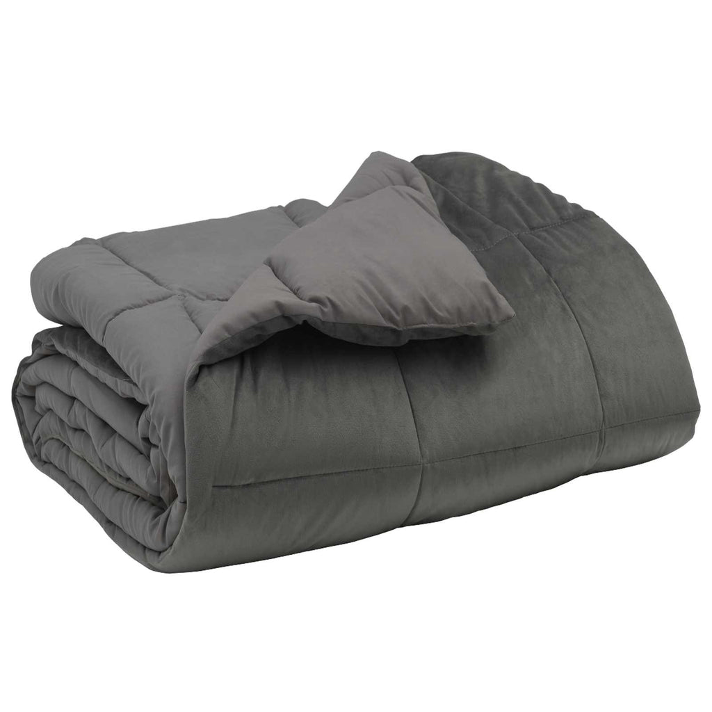 Winterbettdecke Gepolstert Hellgrau 220 x 240 cm Mikrofaser