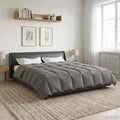 Winterbettdecke Gepolstert Hellgrau 220 x 260 cm Mikrofaser