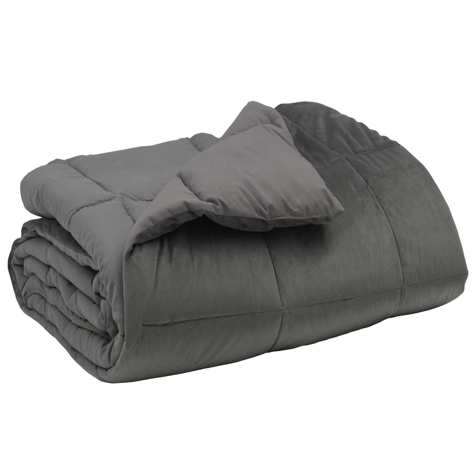 Winterbettdecke Gepolstert Hellgrau 240 x 260 cm Mikrofaser