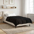 Winterbettdecke Gepolstert Schwarz 135 x 200 cm Mikrofaser