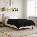 Winterbettdecke Gepolstert Schwarz 140 x 220 cm Mikrofaser