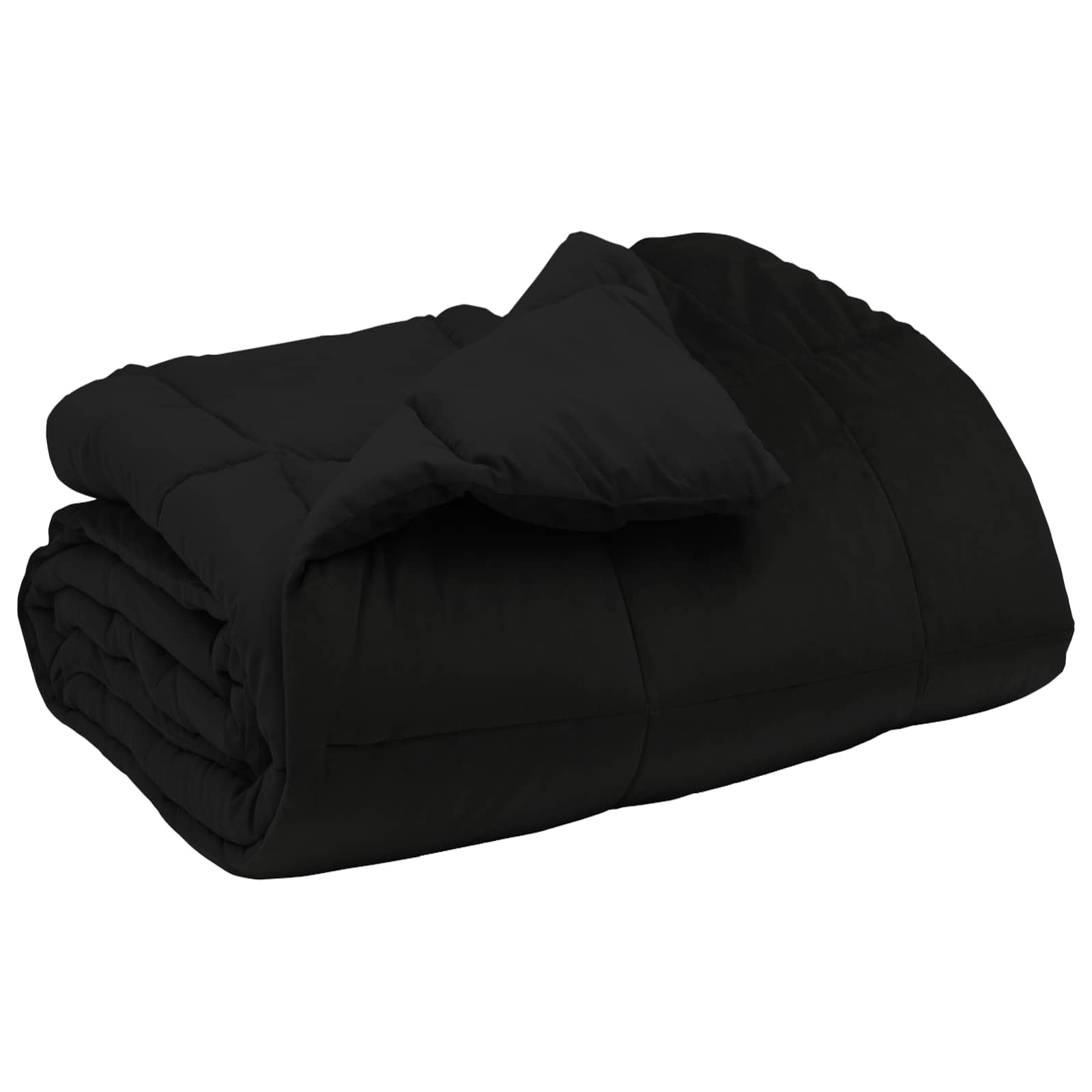 Winterbettdecke Gepolstert Schwarz 135 x 220 cm Mikrofaser