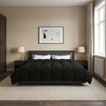 Winterbettdecke Gepolstert Schwarz 240 x 260 cm Mikrofaser