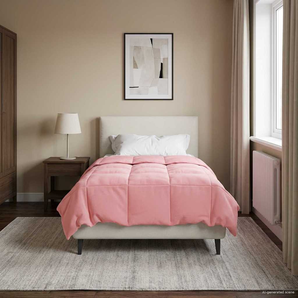 Winterbettdecke Gepolstert Rosa 155 x 200 cm Mikrofaser