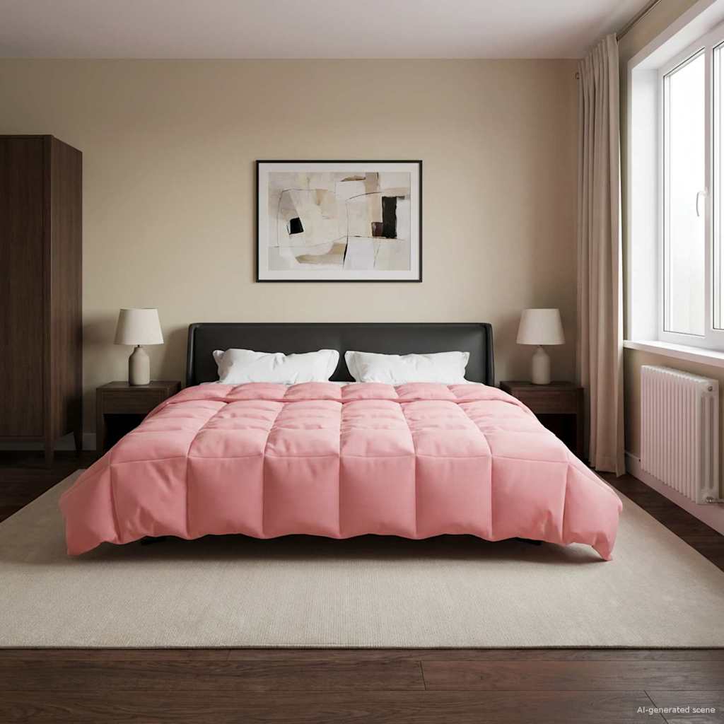Winterbettdecke Gepolstert Rosa 200 x 200 cm Mikrofaser