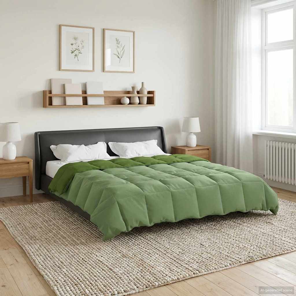 Winterbettdecke Gepolstert Grün 220 x 240 cm Mikrofaser