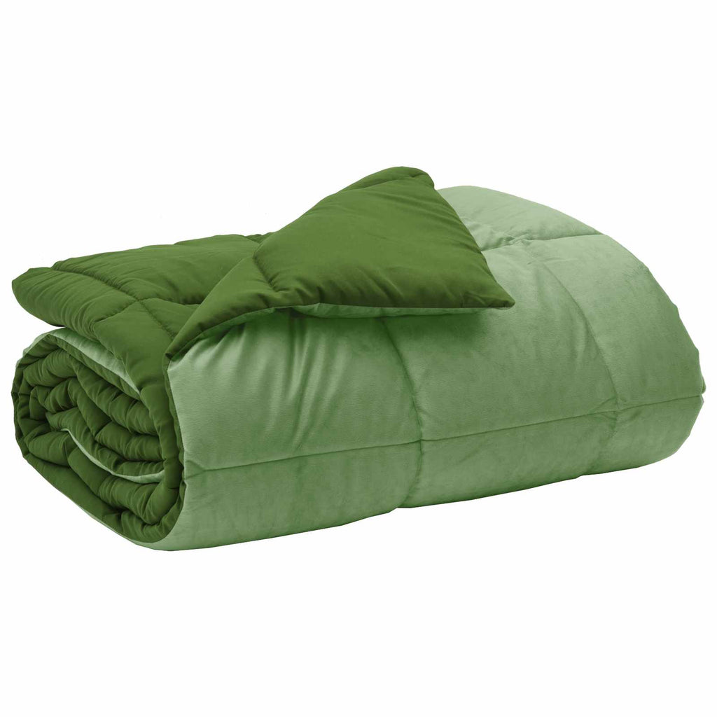 Winterbettdecke Gepolstert Grün 220 x 240 cm Mikrofaser