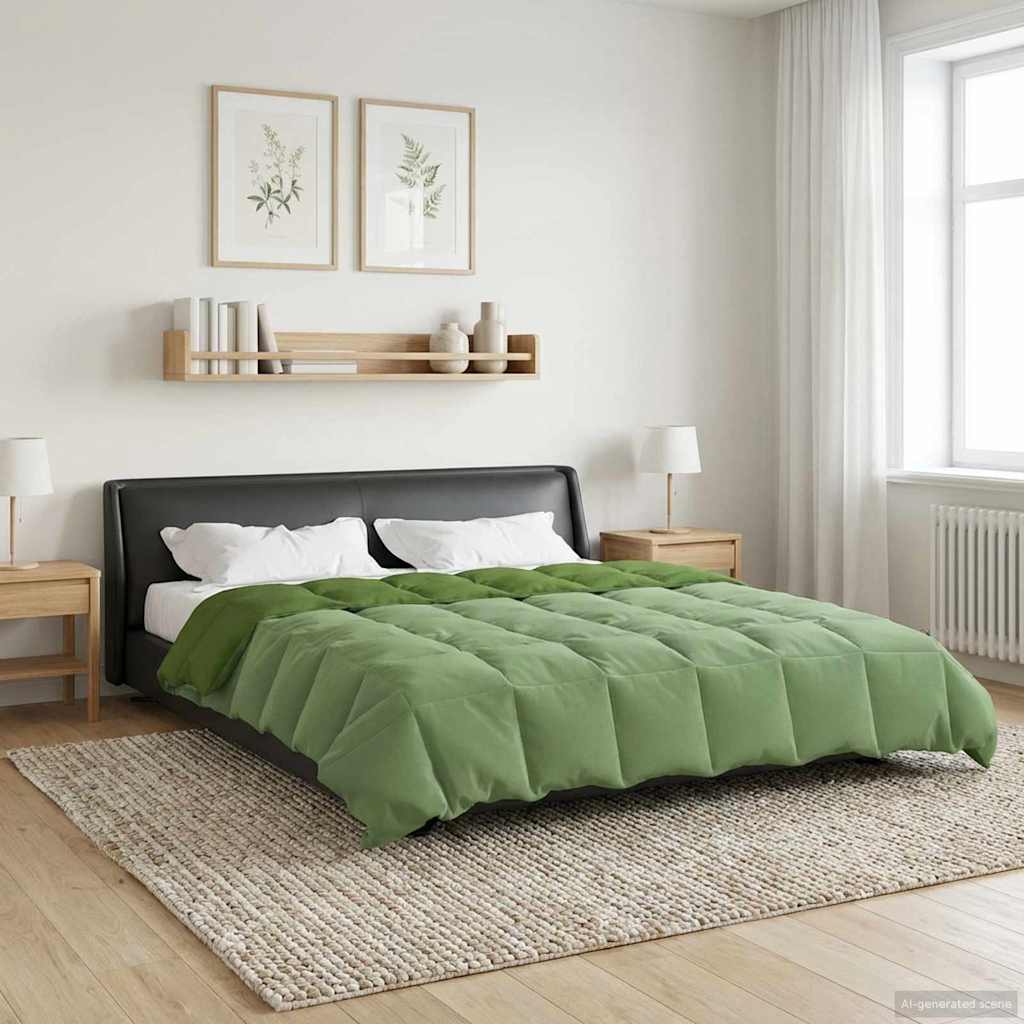 Winterbettdecke Gepolstert Grün 220 x 260 cm Mikrofaser