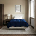 Winterbettdecke Gepolstert Dunkelblau 140 x 200 cm Mikrofaser