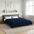 Winterbettdecke Gepolstert Dunkelblau 200 x 240 cm Mikrofaser