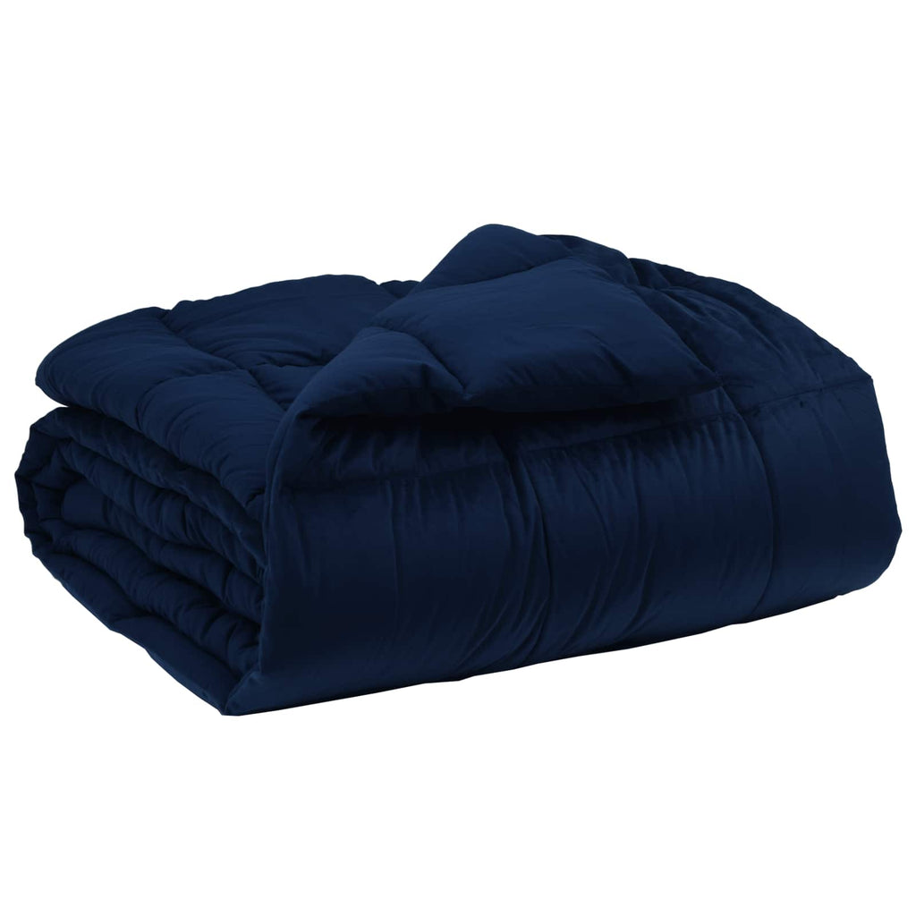 Winterbettdecke Gepolstert Dunkelblau 135 x 220 cm Mikrofaser