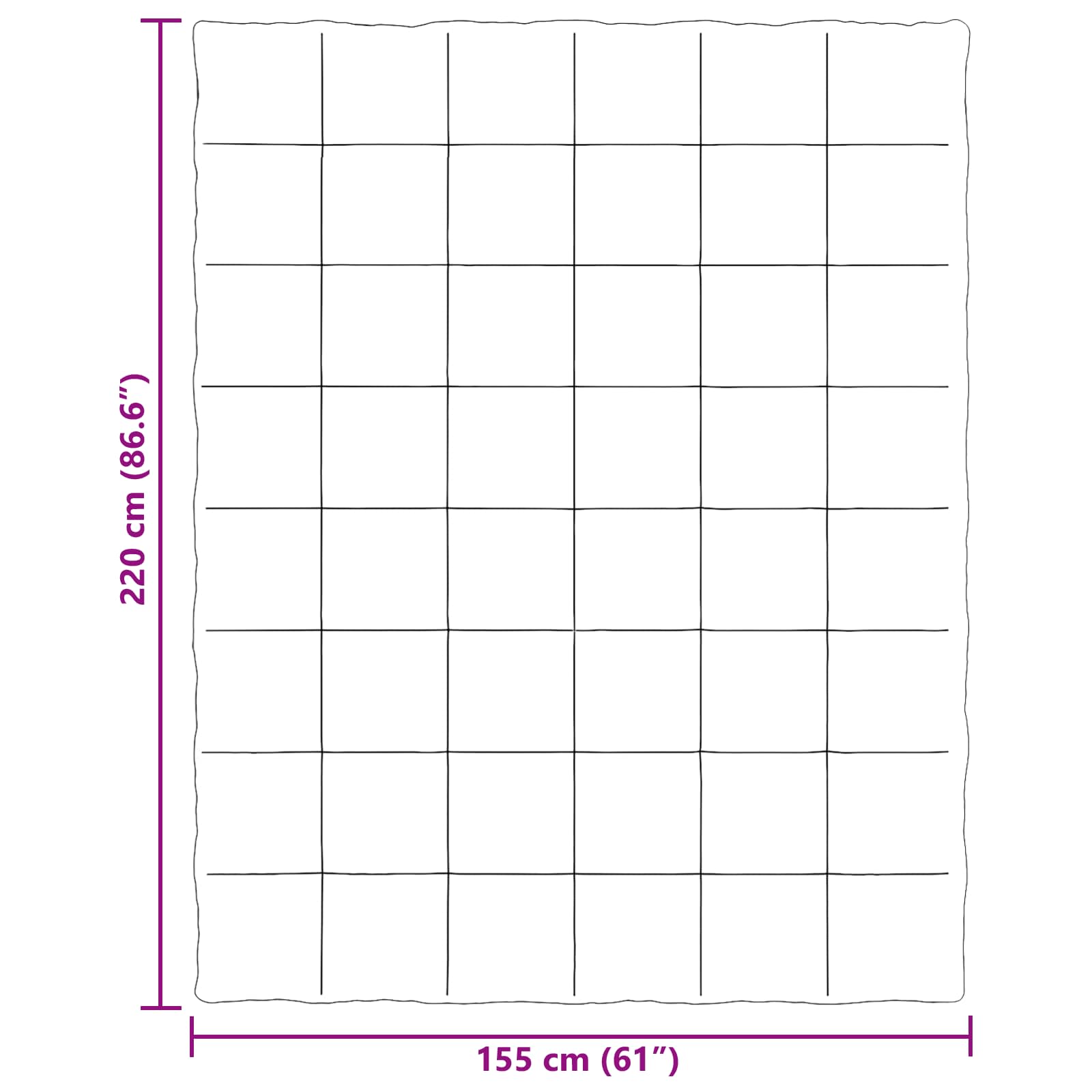 Winterbettdecke Gepolstert Dunkelblau 155 x 220 cm Mikrofaser