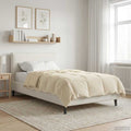 Winterbettdecke Gepolstert Creme 155 x 200 cm Mikrofaser