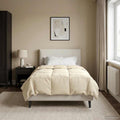 Winterbettdecke Gepolstert Creme 140 x 220 cm Mikrofaser