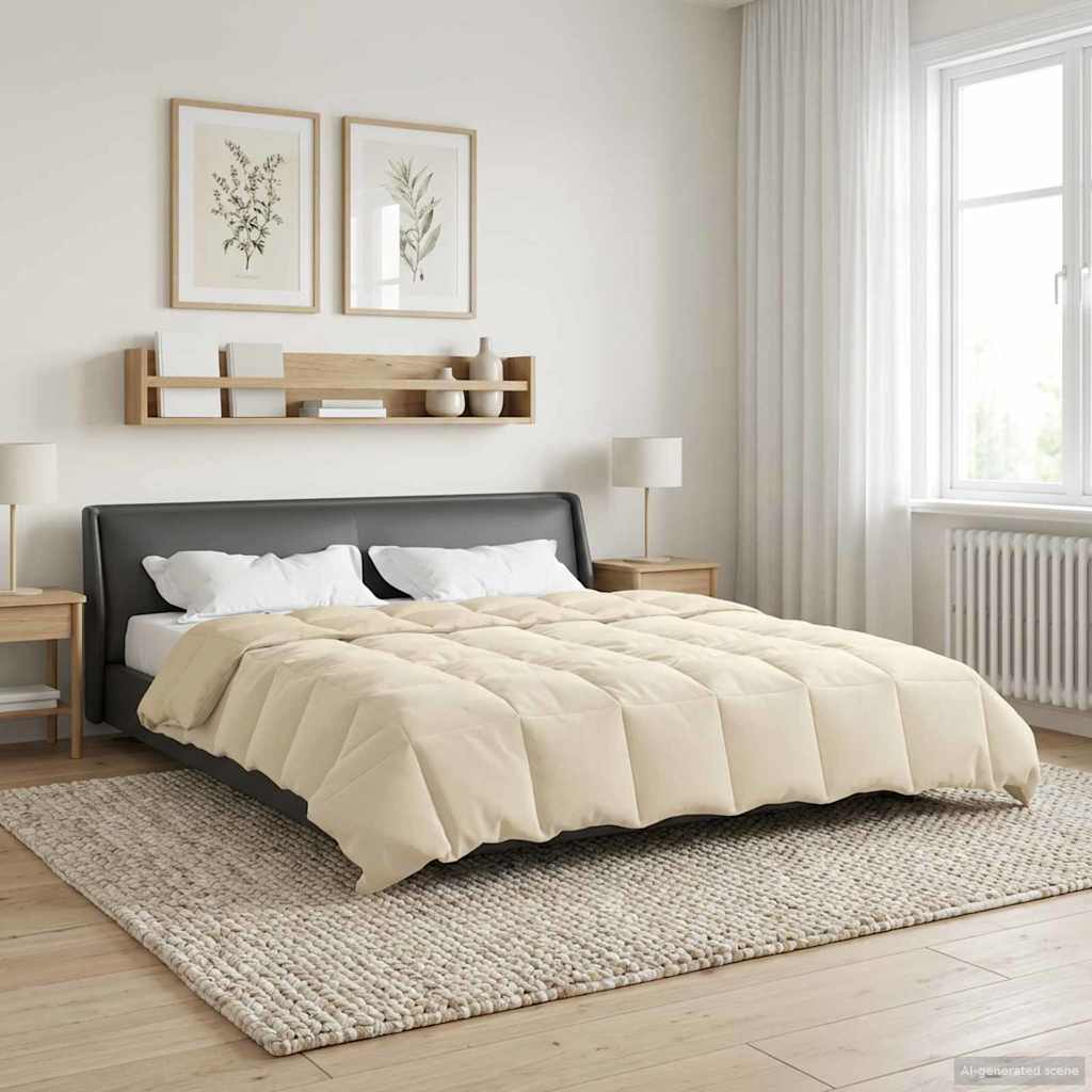 Winterbettdecke Gepolstert Creme 200 x 220 cm Mikrofaser
