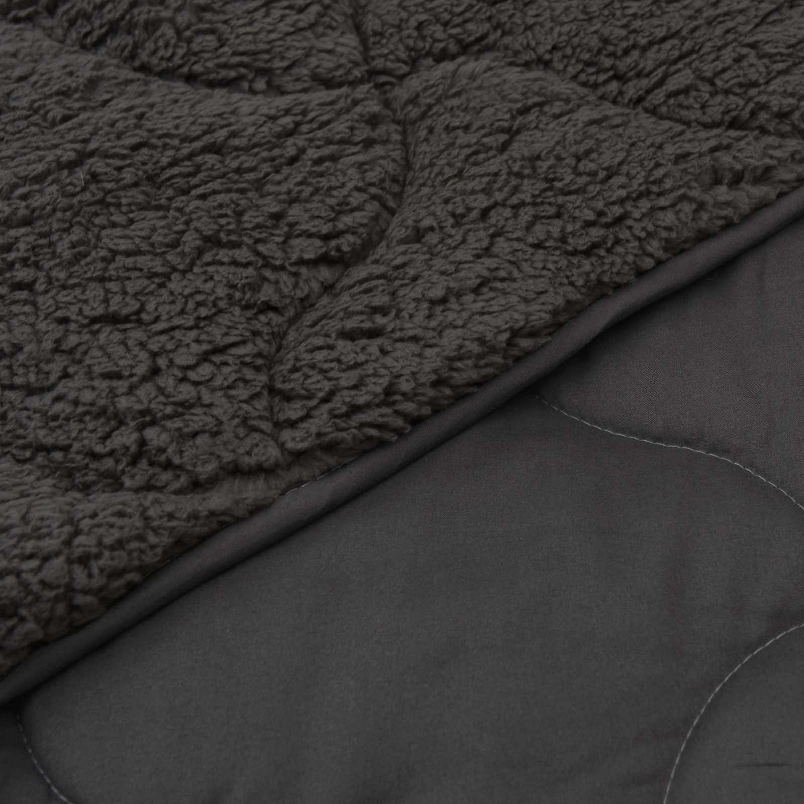 Sommerdecke Anthrazit 200 x 200 cm Mikrofaser und Teddy-Fleece