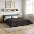 Sommerdecke Anthrazit 200 x 200 cm Mikrofaser und Teddy-Fleece